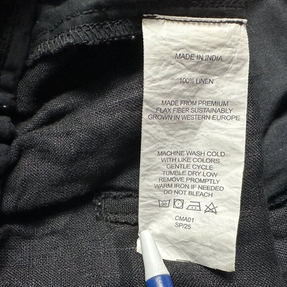 Quince 100% European Linen Pull On Pants Black Small Boho Resort Wear Summer - Picture 10 of 15